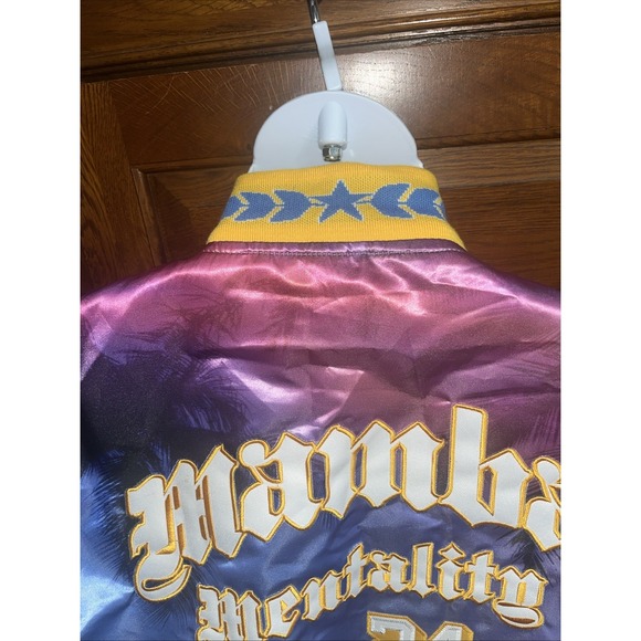 Headgear Classics Jacket Size Large Crenshaw Mamba Mentality 8 24 Blue Satin - Picture 10 of 16